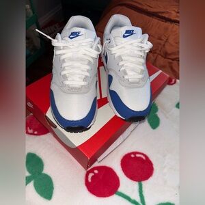 Nike Kids' White and Blue Sneakers